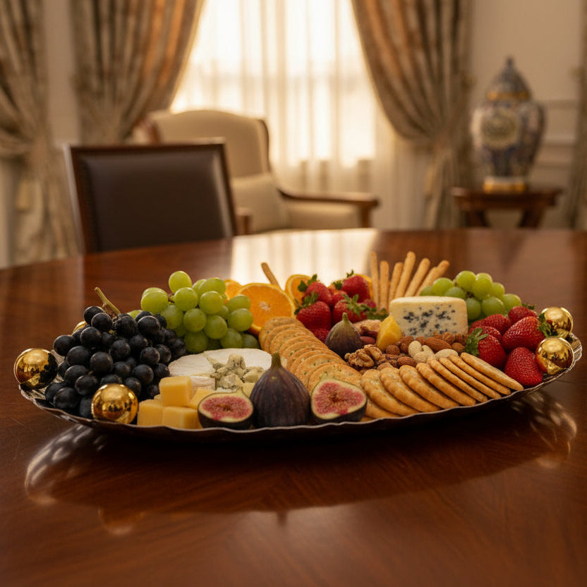 The Forge Tiered Iron and Glass 3-Piece Decorative Tray Set