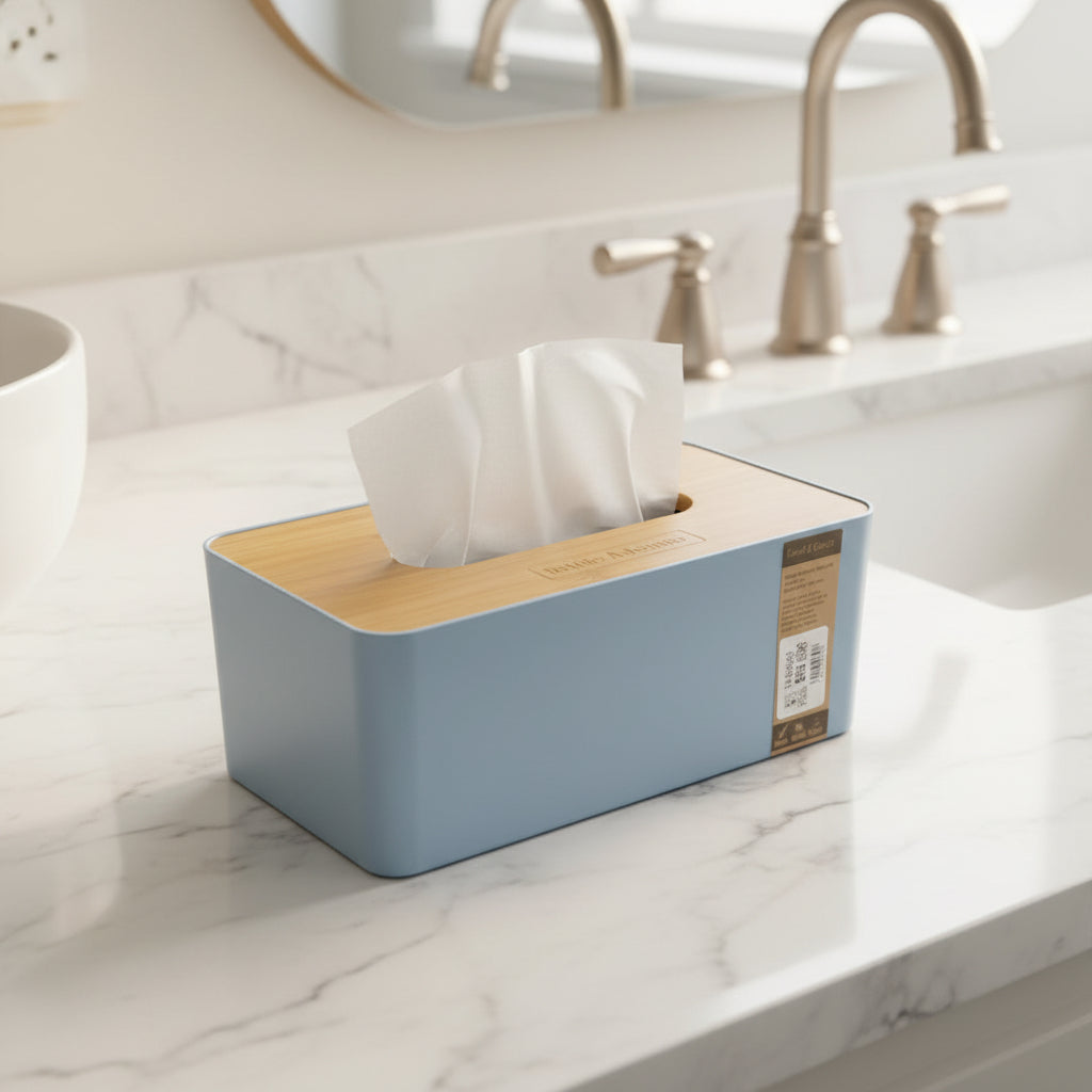 Tessie & Jessie Blue Tissue Box