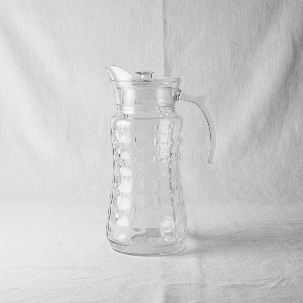 The Prism Minimalist Hydration Vault (1.7L Glass Water Pitcher)