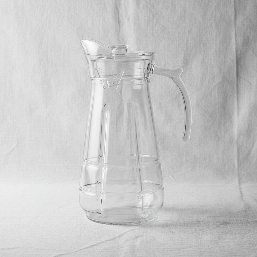 The Oasis Minimalist Hydration Vault (1700ml Glass Water Pitcher)