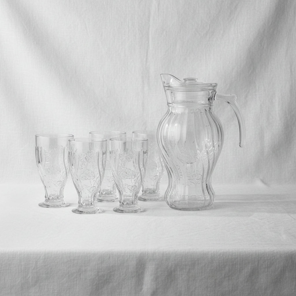 Juice Glass Set of 6 Pcs W/1.8L Water Jug
