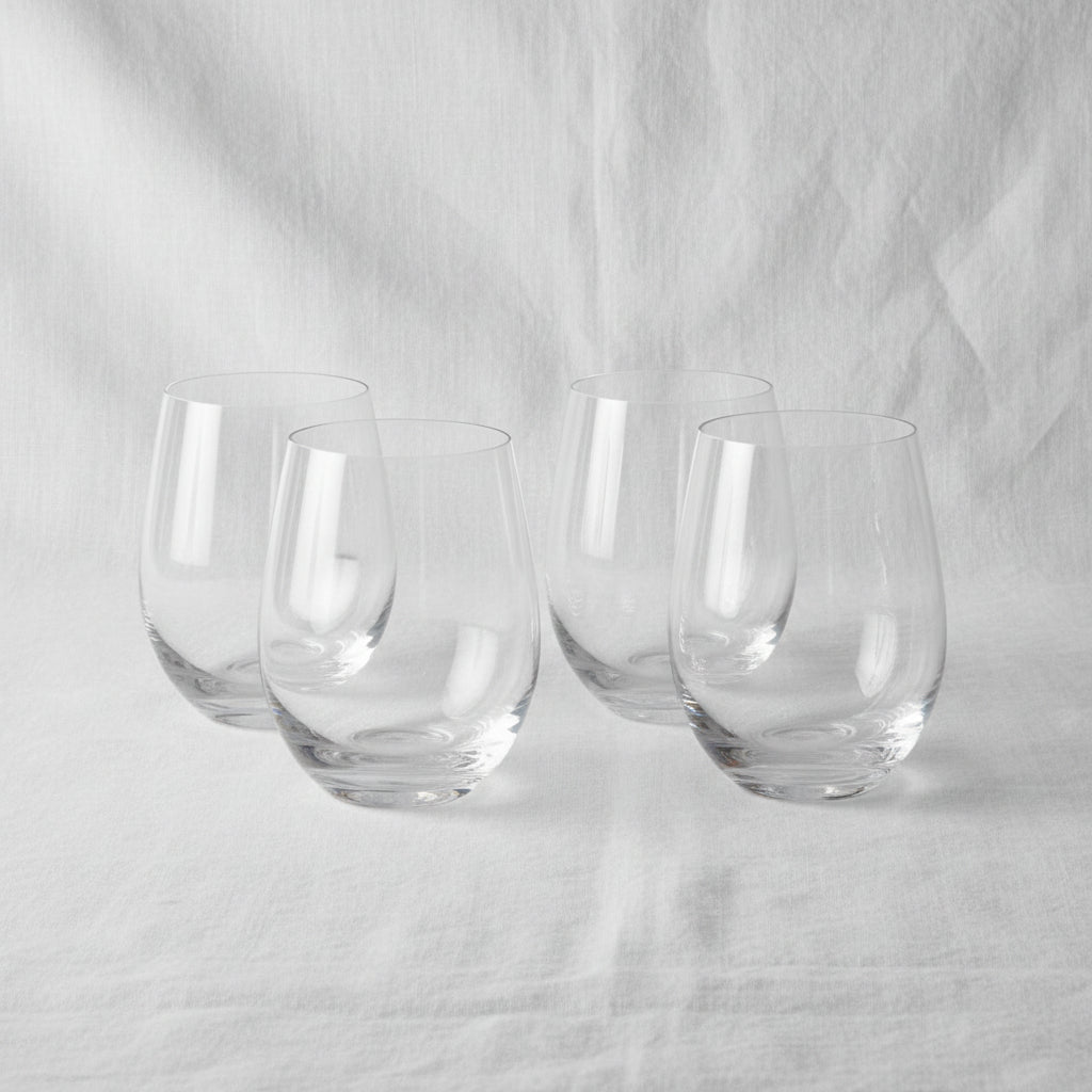 Sleek Minimalist Clear Cocktail Glass Set (4-Piece)