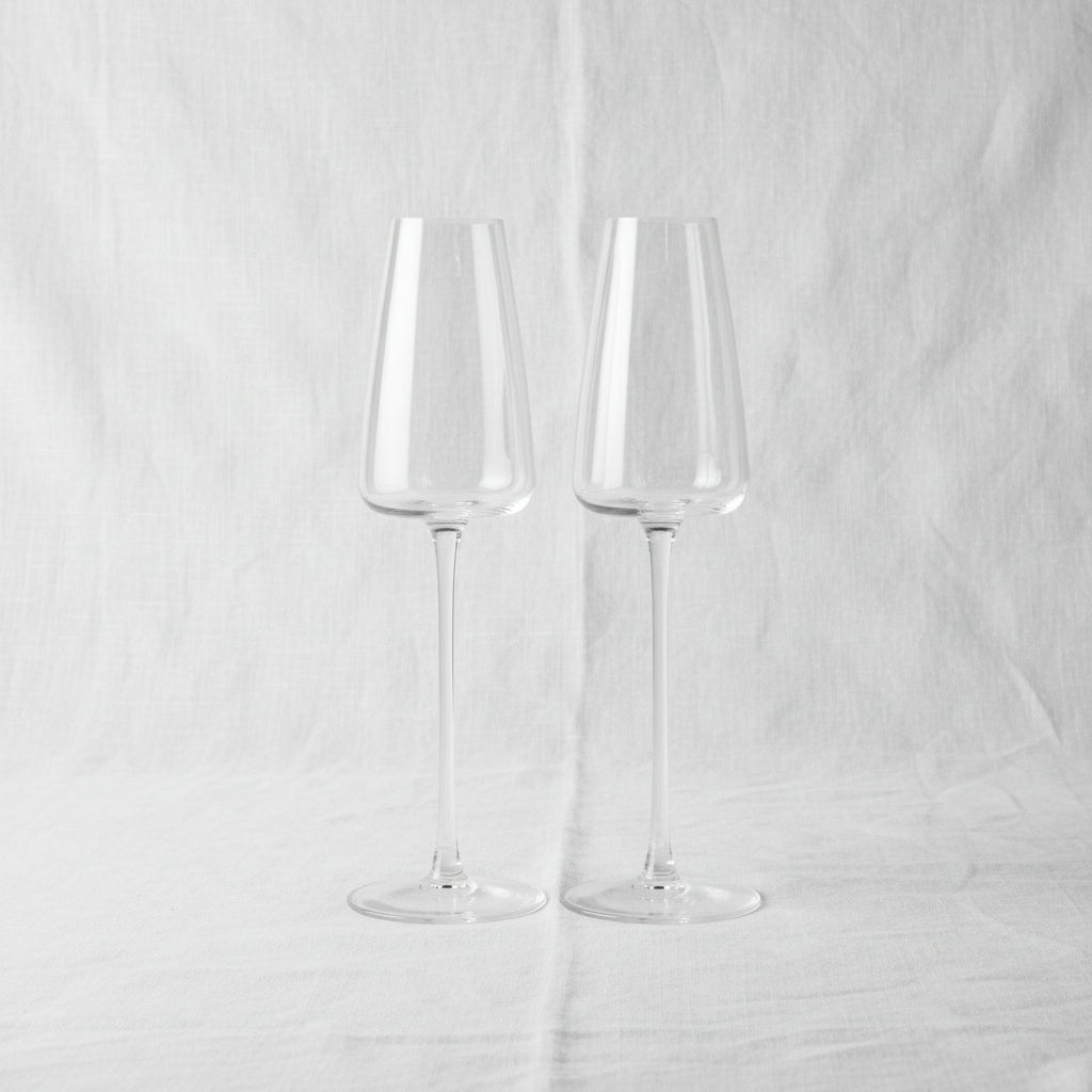 Glass Champagne Flute Glass Set (2-Piece)