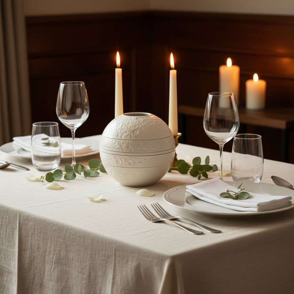 White Space Planets Ball Shaped Dinner Set (5-Piece)