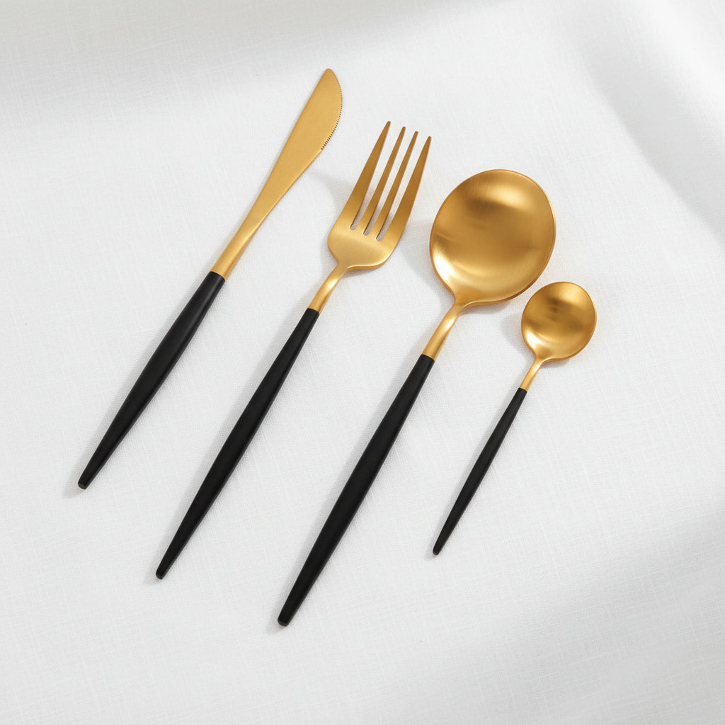 Black/Gold 4 Pcs Spoons Set