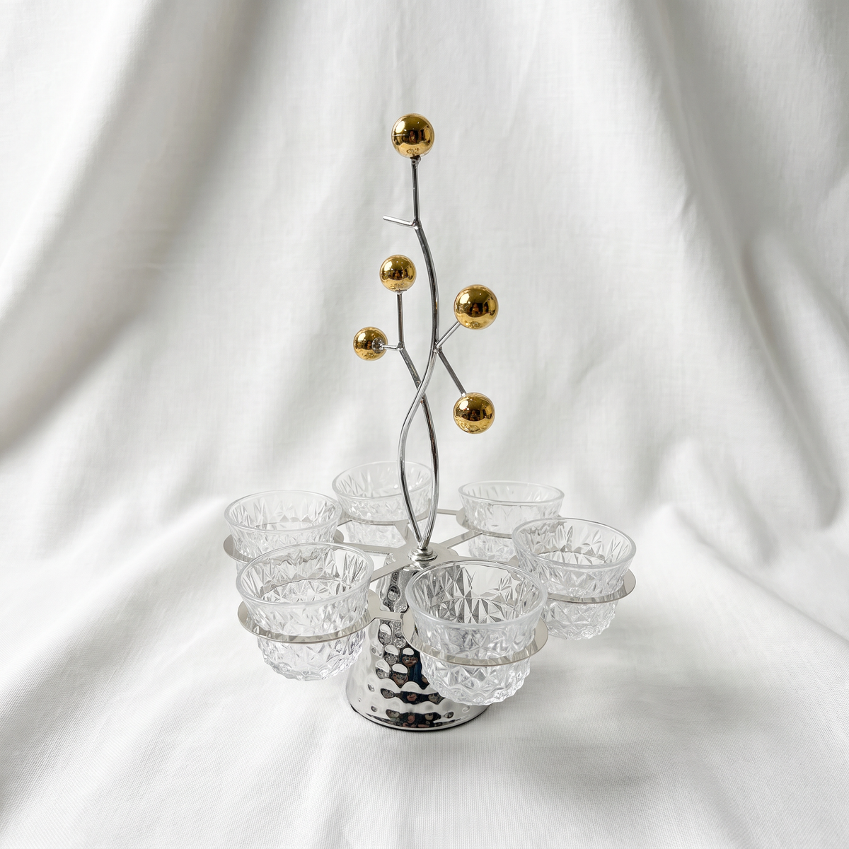 The Forge Crystalline Iron and Glass Decorative Candlestick Holder