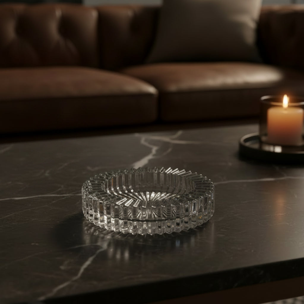 Radiant Glass Sun-Shaped Decorative Ashtray & Trinket Dish