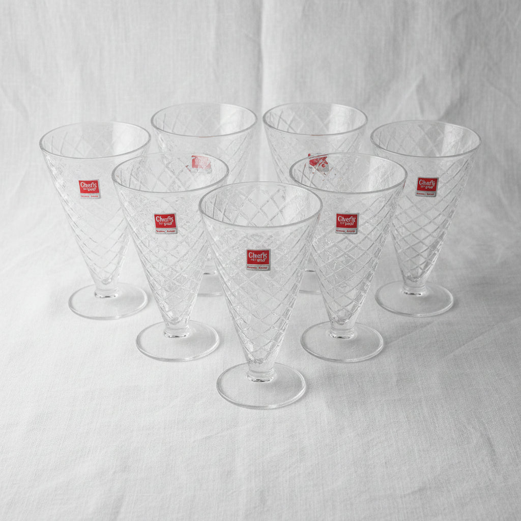 Elegant Clear Glass 6-Piece Ice Cream & Dessert Cup Set
