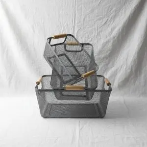 Wire bathroom basket set