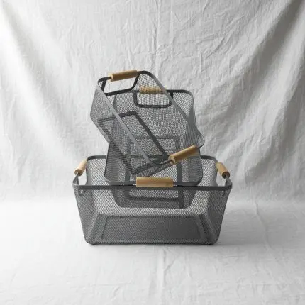 Wire bathroom basket set