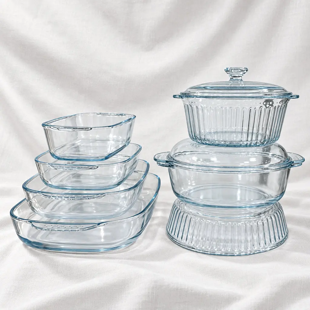 Heat-Resistant Pyrex Glass Tagine Pan (7-Piece)