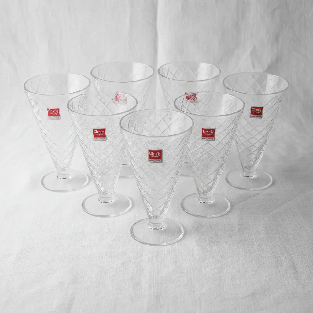 Elegant Clear Glass 6-Piece Ice Cream & Dessert Cup Set