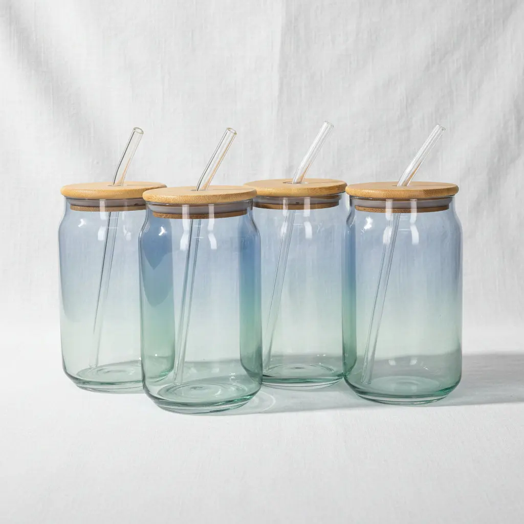 Glass Colored Cup Set Glass Colored Cup Set