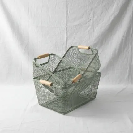 Wire bathroom basket set