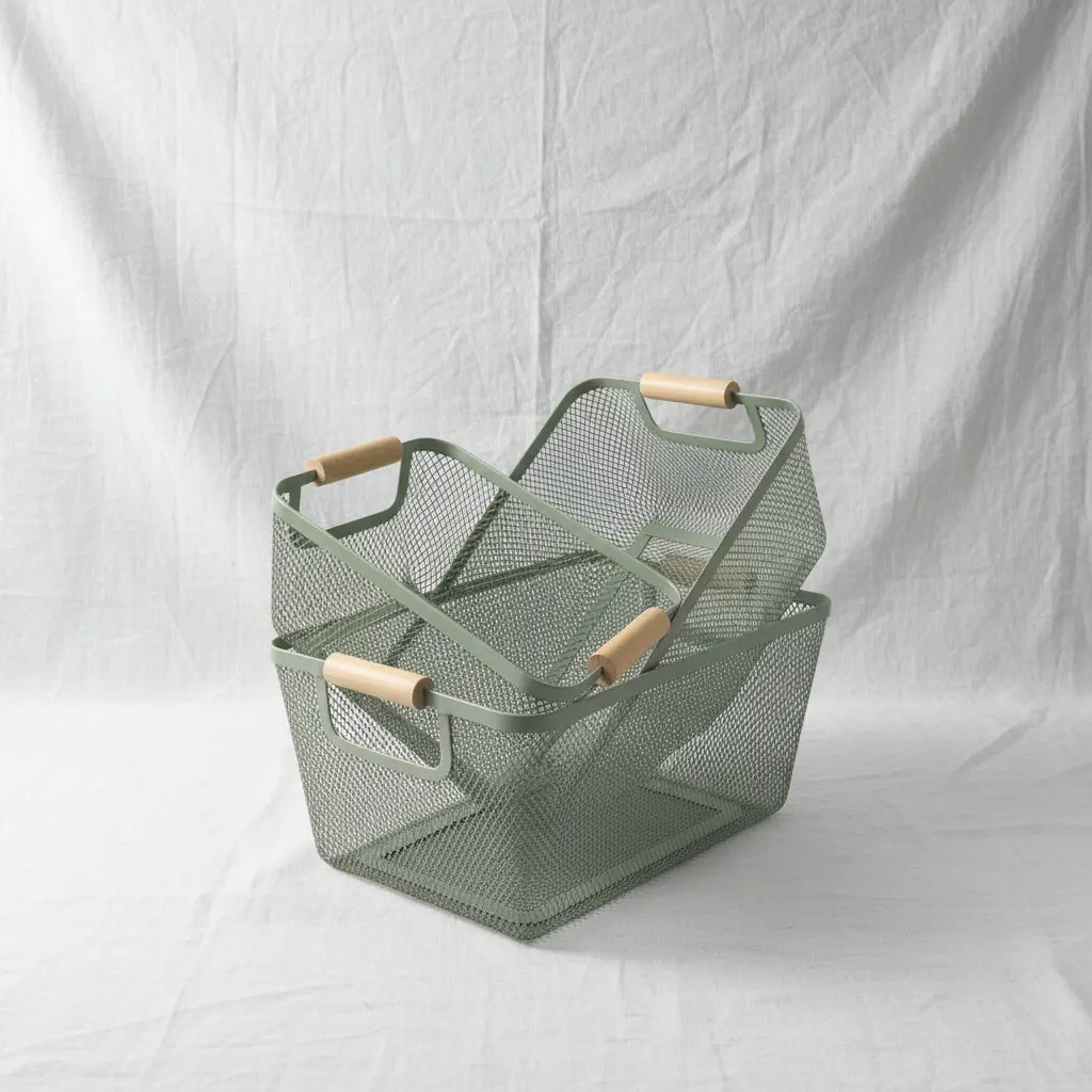 Wire bathroom basket set