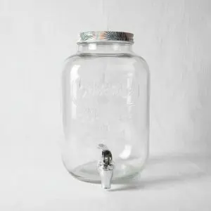 Glass Beverage Dispenser with Stainless Steel Lid (5L)