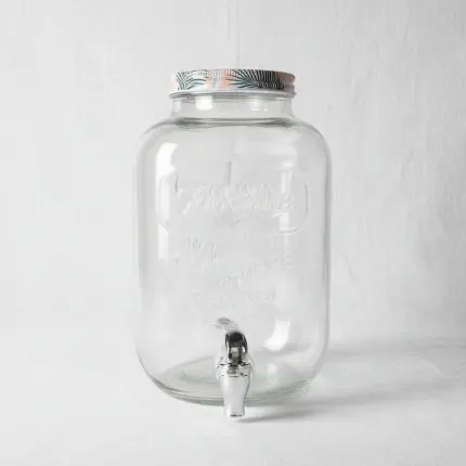 Glass Beverage Dispenser with Stainless Steel Lid (5L)