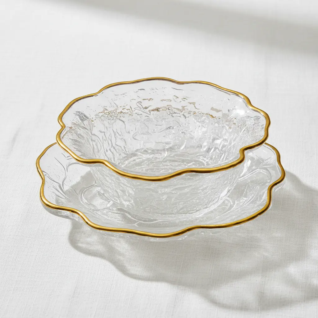 The Minimalist Hospitality Pavilion (Gold Trim Soup Bowl W/Plate Set of 6 Pcs)