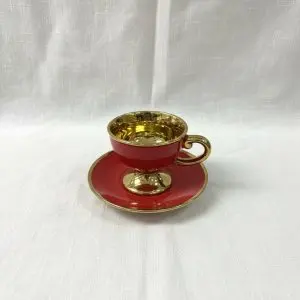 Coffee Cup with Saucer – Red (481)