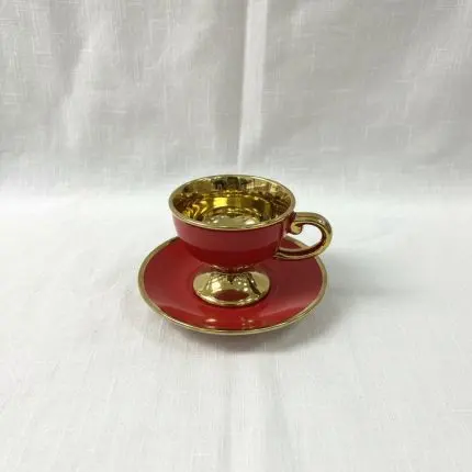 Coffee Cup with Saucer – Red (481)