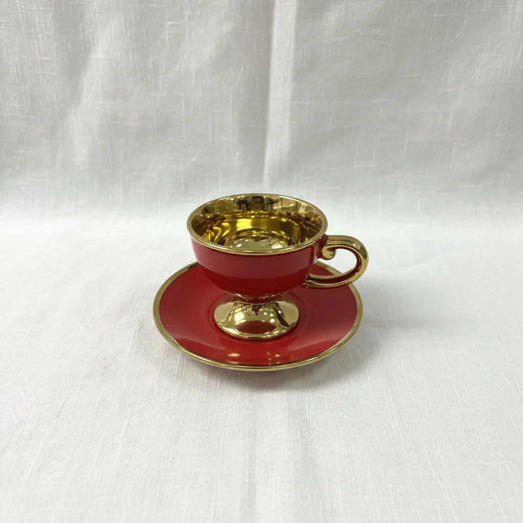 Coffee Cup with Saucer – Red (481) Coffee Cup with Saucer – Red (481)