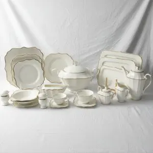 Square Gold Dinner Set (126-Piece)