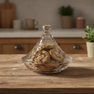 The Atelier Minimalist Glass Confectionery Vault (Covered Cookie Bowl)