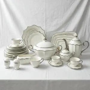 Round Silver Dinner Set (126-Piece)