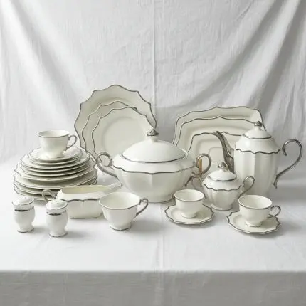 Round Silver Dinner Set (126-Piece)