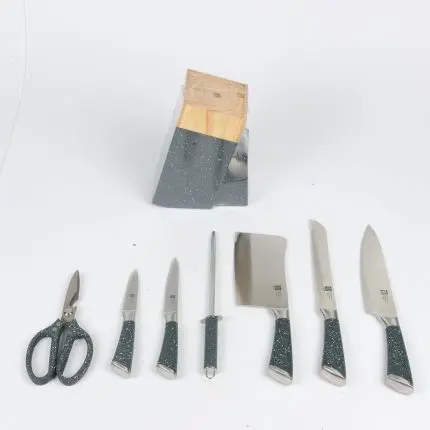 The Temiov 8-Piece Signature Chef Knife Set with Minimalist Holder