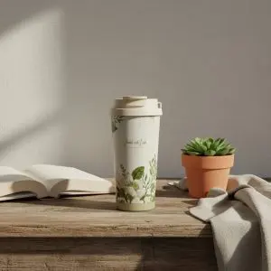 The Botanical Bloom 520ml 2-in-1 Stainless Steel Coffee Tumbler