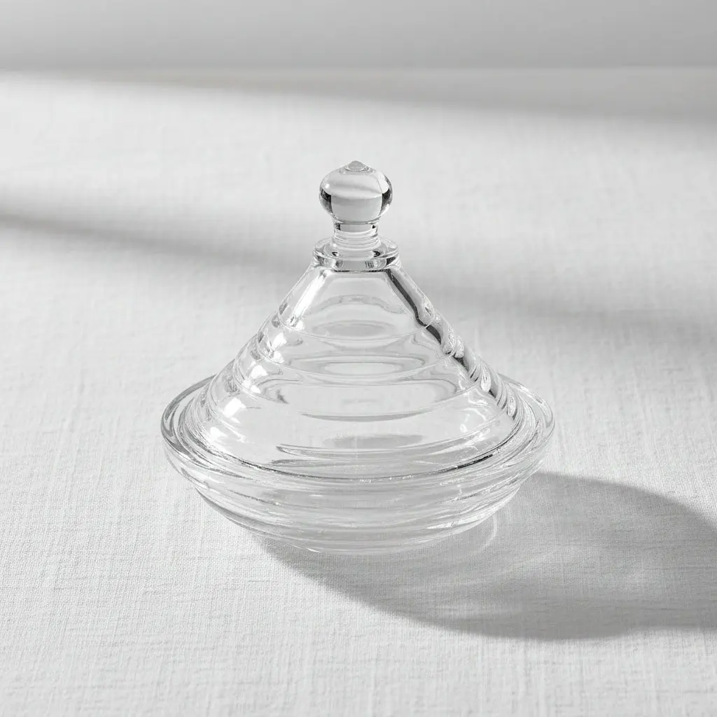 The Pavilion Minimalist Glass Confectionery Vault (Covered Cookie Bowl)