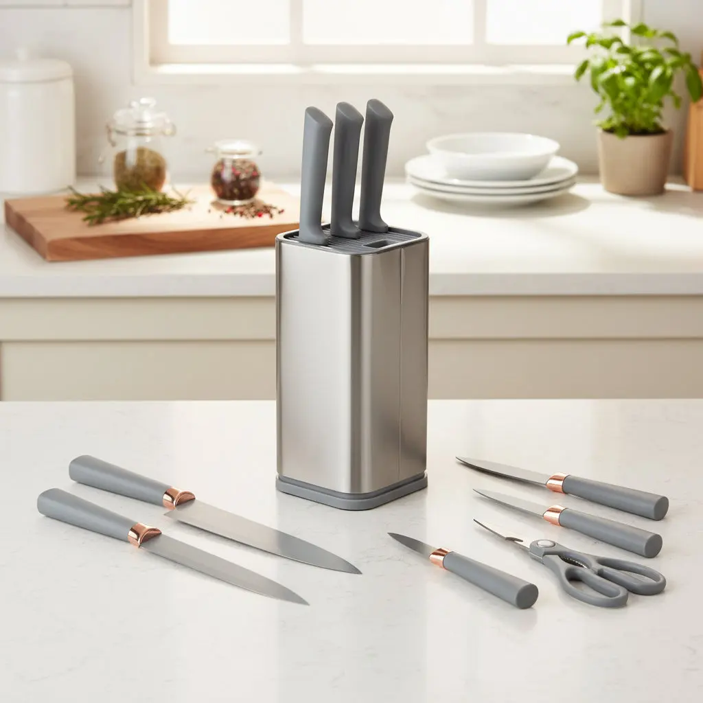 The Grain Rain 7-Piece Knife Set with Holder (Alternative Edition)