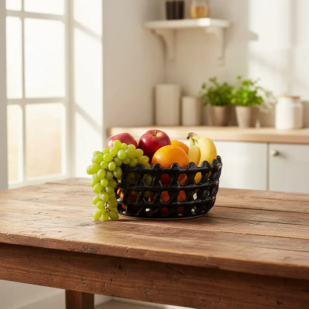 The La Maya Minimalist Ceramic Fruit Basket