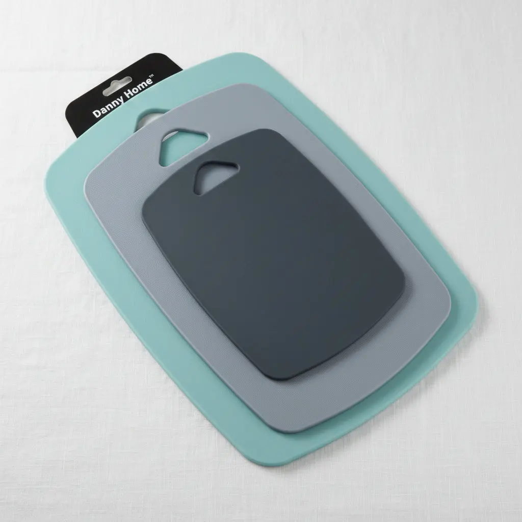 Danny Home Plastic Cutting Board Set (Gray, 3 Pcs)