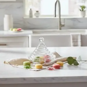 The Pavilion Minimalist Glass Confectionery Vault (Covered Cookie Bowl)