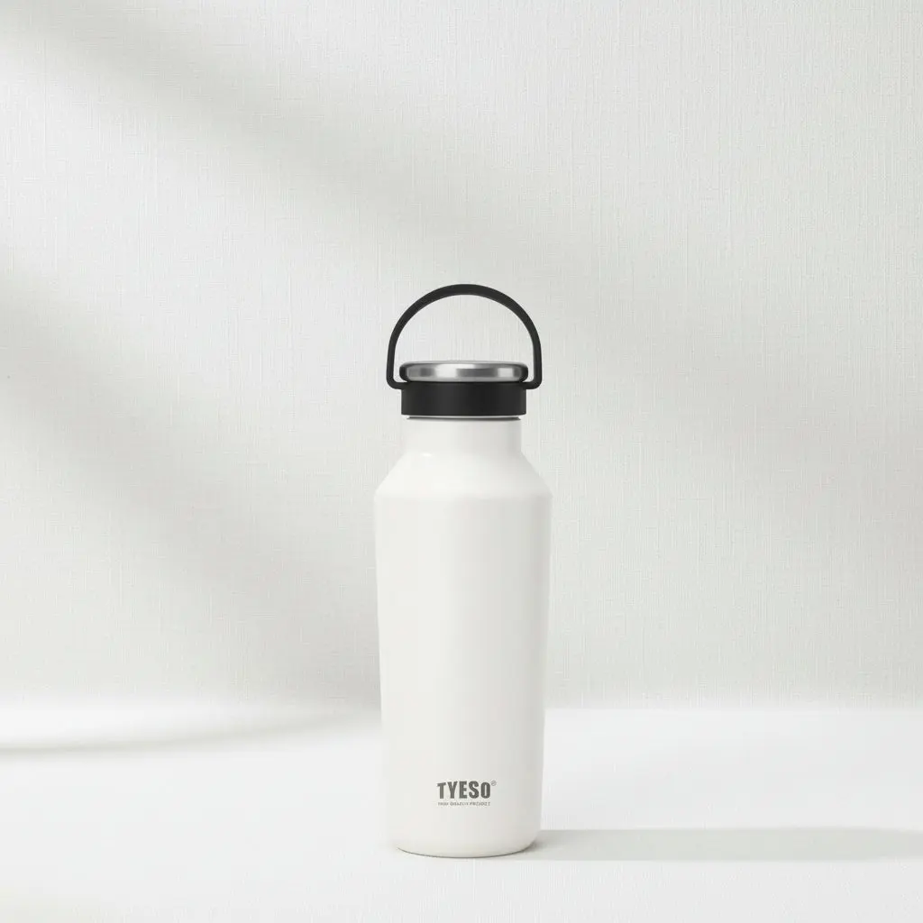TYESO Vacuum Insulated Sports Bottle with Soft Silicone Handle (500ml)