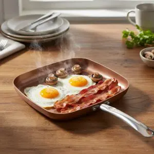 The Ferro Minimalist Carbon Steel Griddle Pan (30x30cm)