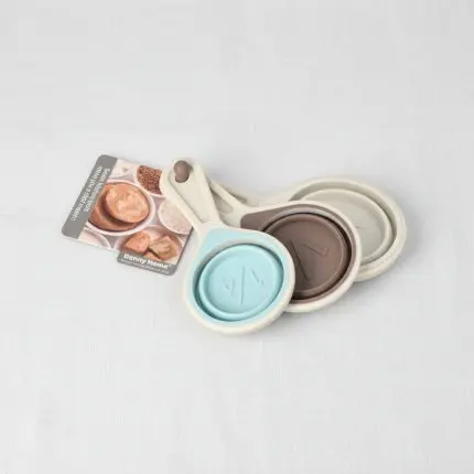 Collapsible Silicone Measuring Cup Set (3-Piece - Blue)