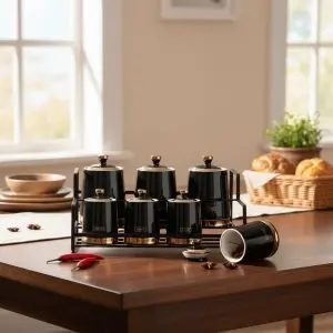 Porcelain Spice Set (7-Piece) – Black