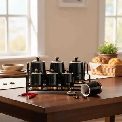 Porcelain Spice Set (7-Piece) – Black