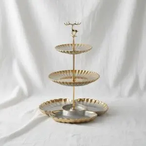 The Minimalist Afternoon Pavilion (Porcelain 3-Tier Serving Stand Gray)
