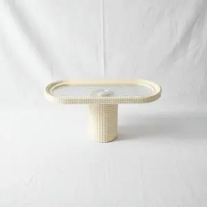 Contemporary Neutral Plastic Rectangular Cake & Pastry Stand (30x14cm)