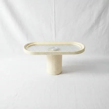 Contemporary Neutral Plastic Rectangular Cake & Pastry Stand (30x14cm)
