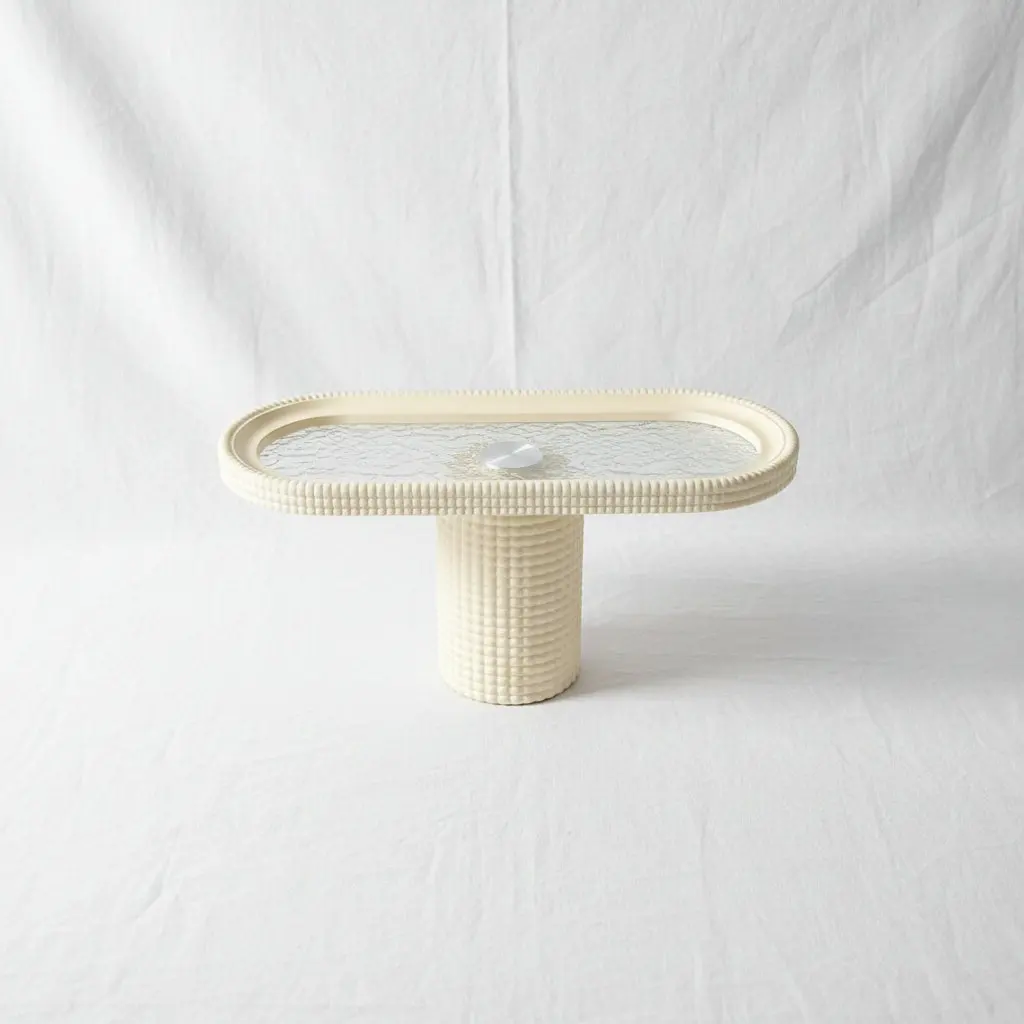 Contemporary Neutral Plastic Rectangular Cake & Pastry Stand (30x14cm)