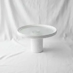 Contemporary Neutral Plastic Large Cake Stand & Display Plate (30x30cm)