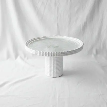 Contemporary Neutral Plastic Large Cake Stand & Display Plate (30x30cm)