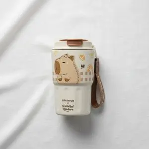 The Whimsical Meadow 300ml Scribbled Capybara Stainless Steel Vacuum Tumbler