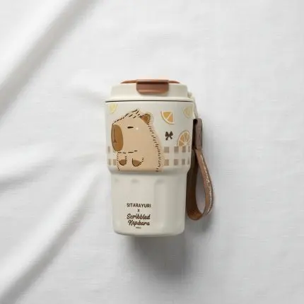 The Whimsical Meadow 300ml Scribbled Capybara Stainless Steel Vacuum Tumbler