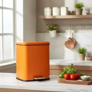 Square Orange 13L Trash Bin